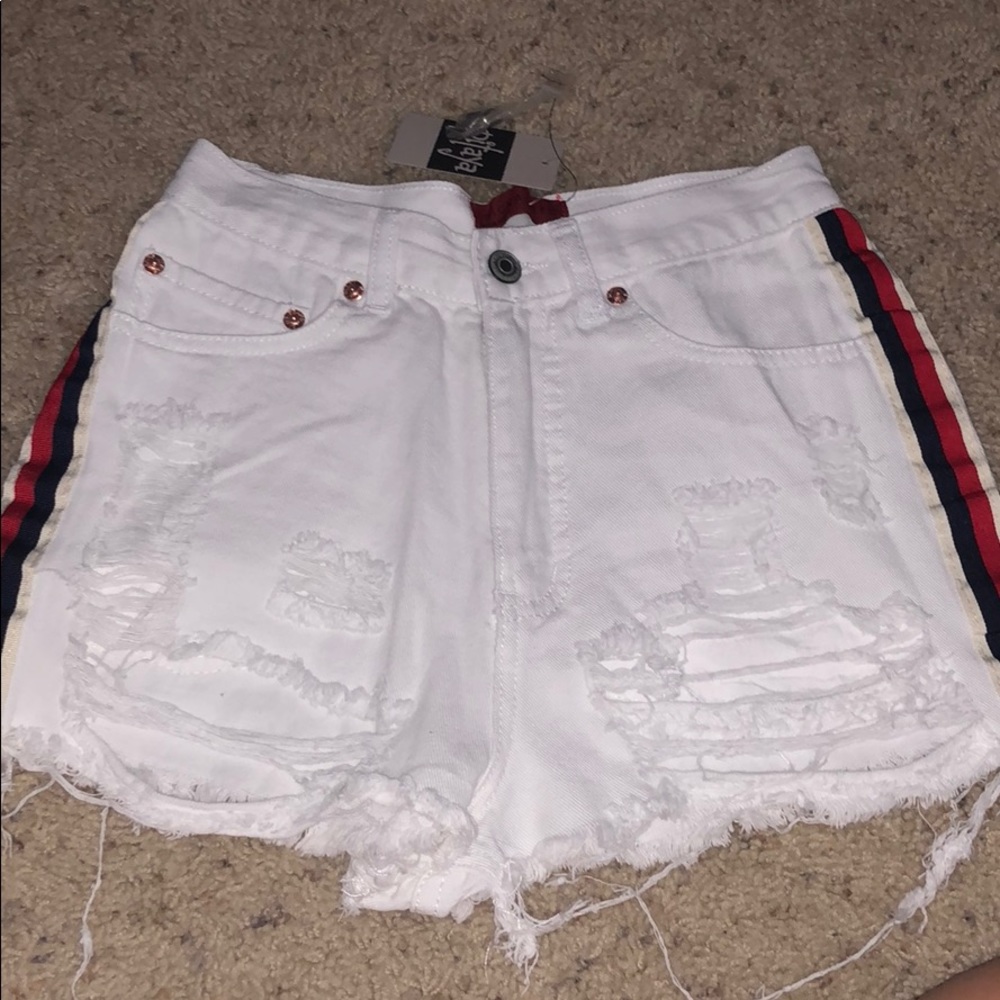 White denim shorts